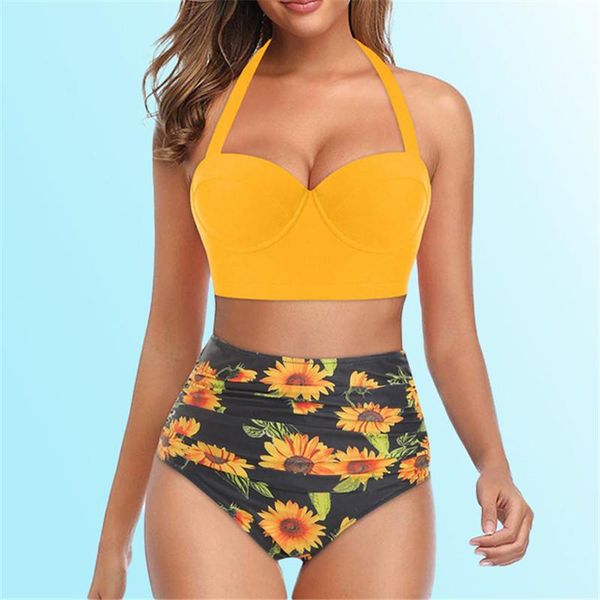 women's swimwear 2021 floral bikini set women backless high-waisted two pieces plus size beach bathing suits swimsuits s-5xl, White;black
women's swimwear 2021 floral bikini set women backless high-waisted two pieces plus size beach bathing suits swimsuits s-5xl, White;black