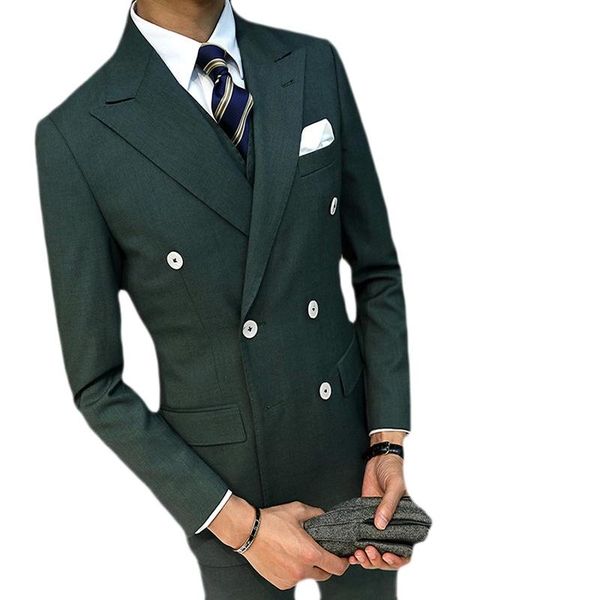 men's suits & blazers double breasted dark green business for men slim fit groom tuxedos 3 piece wedding jacket vest with pants male fa, White;black
men's suits & blazers double breasted dark green business for men slim fit groom tuxedos 3 piece wedding jacket vest with pants male fa, White;black