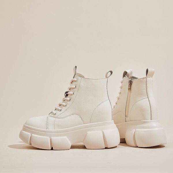 side zipper inside increased single boot muffin thick soled martin leather 2021 white boot's spring and autumn, Black
side zipper inside increased single boot muffin thick soled martin leather 2021 white boot's spring and autumn, Black