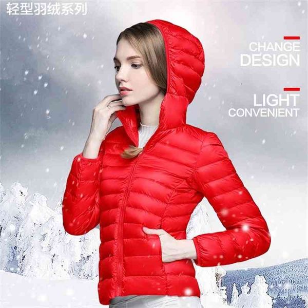 2021 new light and thin down jacket women's short hooded slim dress winter coat trend, Black
2021 new light and thin down jacket women's short hooded slim dress winter coat trend, Black