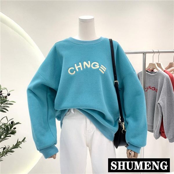 women's hoodies & sweatshirts autumn and winter korean plush thickened letter embroidery loose casual pullover sweatshirt fleece hoodie, Black
women's hoodies & sweatshirts autumn and winter korean plush thickened letter embroidery loose casual pullover sweatshirt fleece hoodie, Black