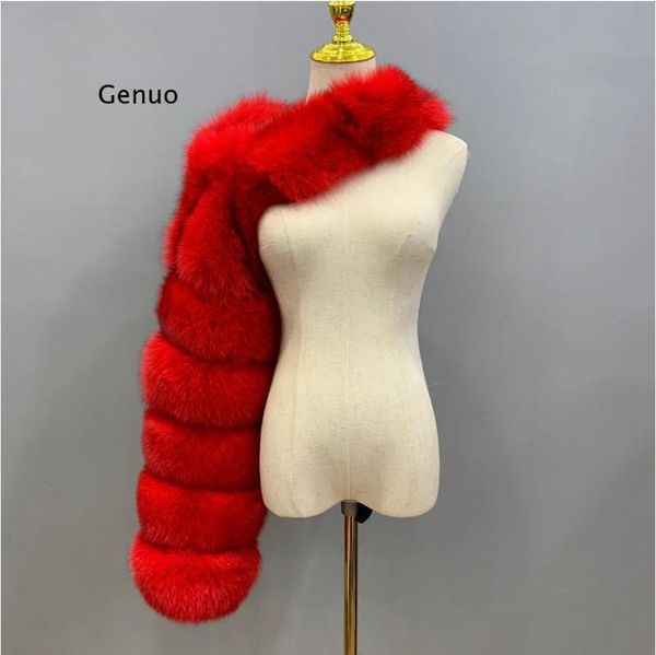 women's fur & faux cropped shawl coat luxury imitation jacket one shoulder abrigo mujer 2021, Black
women's fur & faux cropped shawl coat luxury imitation jacket one shoulder abrigo mujer 2021, Black