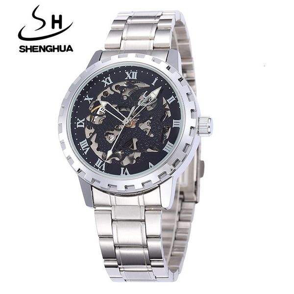 watch shenhua / fashion roman hollow out fine steel band automatic mechanical men's wrist, Slivery;brown
watch shenhua / fashion roman hollow out fine steel band automatic mechanical men's wrist, Slivery;brown