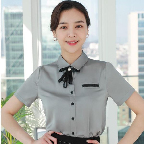 women's blouses & shirts 2021 summer elegant grey office ladies work wear blouse female clothes ol formal uniform designs business shi, White
women's blouses & shirts 2021 summer elegant grey office ladies work wear blouse female clothes ol formal uniform designs business shi, White