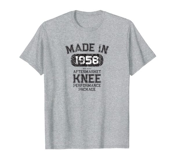 knee surgery recovery gift made in 1958 tshirt, White;black