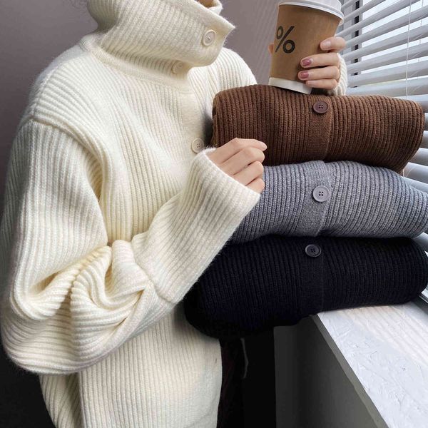 black design sense niche sweater women autumn winter high neck single breasted outer wear knitted cardigan jacket lady 210520, White;black
black design sense niche sweater women autumn winter high neck single breasted outer wear knitted cardigan jacket lady 210520, White;black