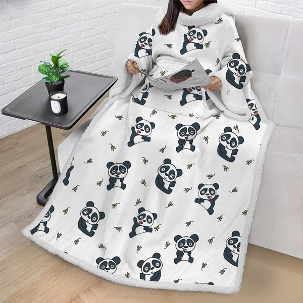 warm wearable blanket fashion digital printing home clothes winter lamb wool couple outfit office women's two piece pants, White
warm wearable blanket fashion digital printing home clothes winter lamb wool couple outfit office women's two piece pants, White