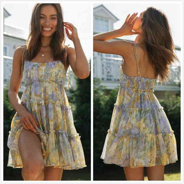 sweet summer suspender strap floral sundress women sling lace-up dress a-line boho lady swing ruffles short dress backess, Black;gray
sweet summer suspender strap floral sundress women sling lace-up dress a-line boho lady swing ruffles short dress backess, Black;gray