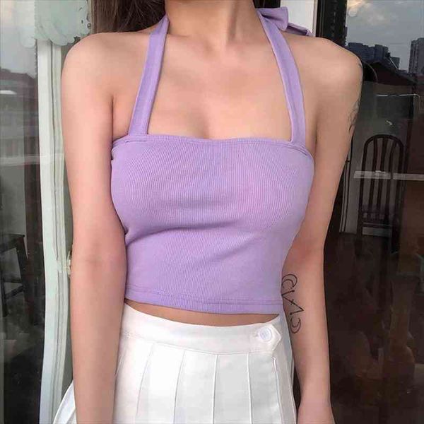 casual halter sleeveless women tanks solid color purple vest fashion matching clothes tube ropa mujer, White
casual halter sleeveless women tanks solid color purple vest fashion matching clothes tube ropa mujer, White