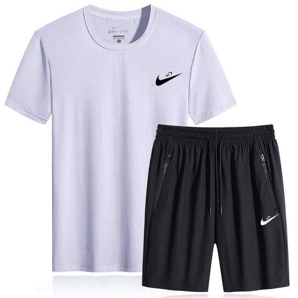 men's summer men's short sleeved t-shirt set loose leisure sports quick ying thin s two-piece, Gray
men's summer men's short sleeved t-shirt set loose leisure sports quick ying thin s two-piece, Gray