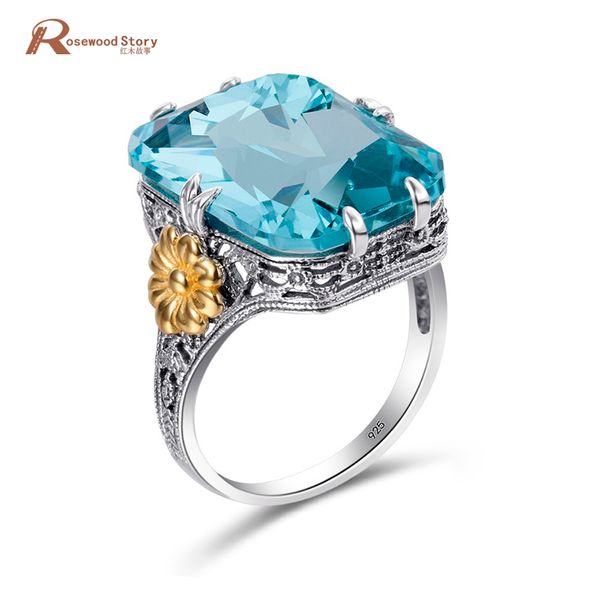fashion 925 sterling silver rings gold color flower sky blue crystal engagement ring for women wedding jewelry birthstone rings, Black
fashion 925 sterling silver rings gold color flower sky blue crystal engagement ring for women wedding jewelry birthstone rings, Black