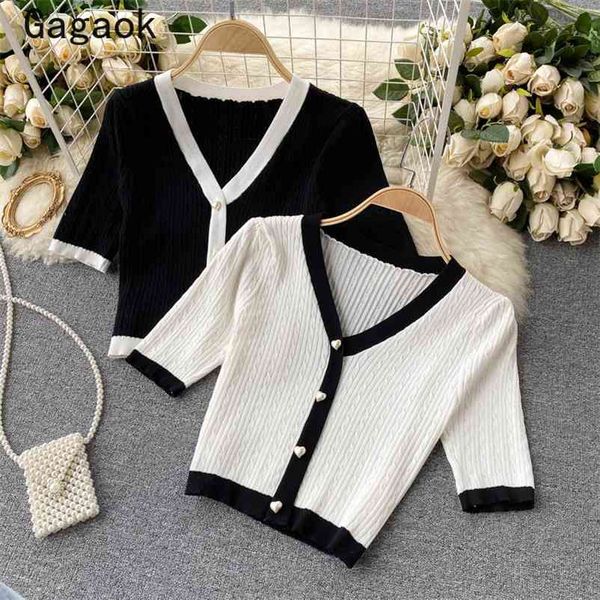 woman tshirts summer vintage v-neck patchwork button slim tee korean chic fashion wild knitted pullovers 210531, White
woman tshirts summer vintage v-neck patchwork button slim tee korean chic fashion wild knitted pullovers 210531, White