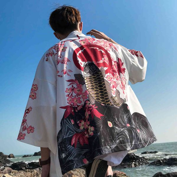 men's casual shirts japanese style fashion flower printing sunscreen clothes short sleeve shirt loose white/black color surplices
men's casual shirts japanese style fashion flower printing sunscreen clothes short sleeve shirt loose white/black color surplices
