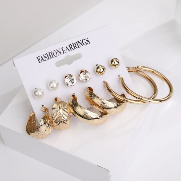 creative pearl earrings hoop dangle set large circle studs personality jewelry 6 pairs set 211190, Silver
creative pearl earrings hoop dangle set large circle studs personality jewelry 6 pairs set 211190, Silver