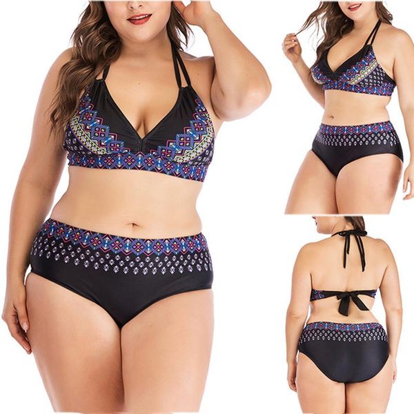 women's swimwear high waisted two piece plus size large printed swimsuit women back chalaza bikini beach bathing suit #t2q, White;black
women's swimwear high waisted two piece plus size large printed swimsuit women back chalaza bikini beach bathing suit #t2q, White;black