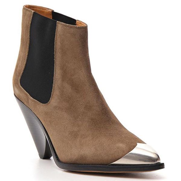 boots fashion suede ankle for women autumn winter western cowboy metal pointed toe slip on wedges high heel, Black
boots fashion suede ankle for women autumn winter western cowboy metal pointed toe slip on wedges high heel, Black