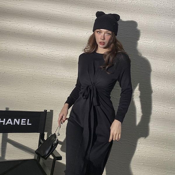 casual dresses 2021 fall winter slim long collect waist knitted women solid vintage fashion elastic sleeve dress elegant, Black;gray
casual dresses 2021 fall winter slim long collect waist knitted women solid vintage fashion elastic sleeve dress elegant, Black;gray