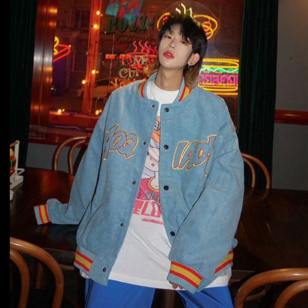 men's suits & blazers baseball suit embroidered for men, korean and loose clothing, trending jacket, spring autumn, kepq, White;black
men's suits & blazers baseball suit embroidered for men, korean and loose clothing, trending jacket, spring autumn, kepq, White;black