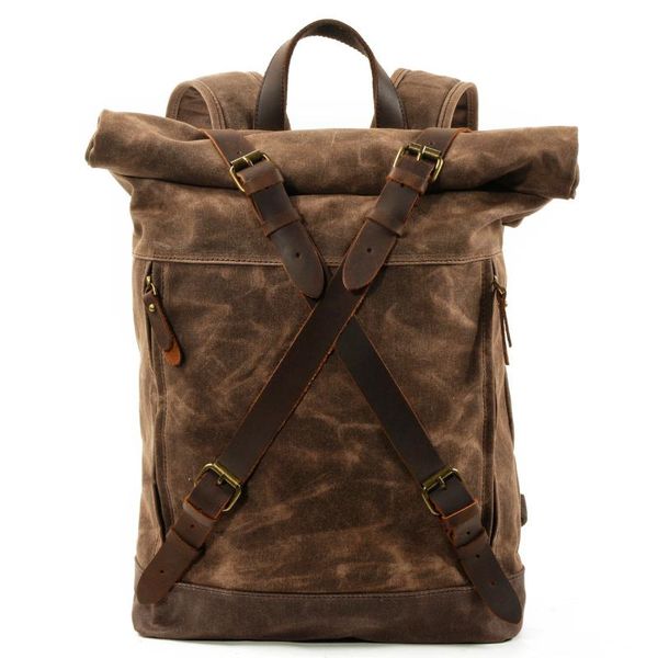 backpack outdoor travel mountaineering hiking waterproof retro oil wax roll canvas leather large capacity computer bag
backpack outdoor travel mountaineering hiking waterproof retro oil wax roll canvas leather large capacity computer bag