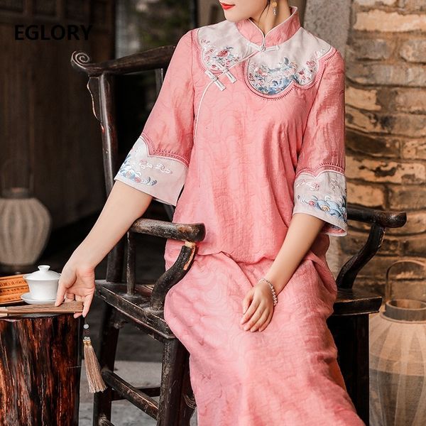 dresses brand qipao spring summer plus size clothes women luxurious embroidery casual vintage pink blue xxl, Black;gray
dresses brand qipao spring summer plus size clothes women luxurious embroidery casual vintage pink blue xxl, Black;gray