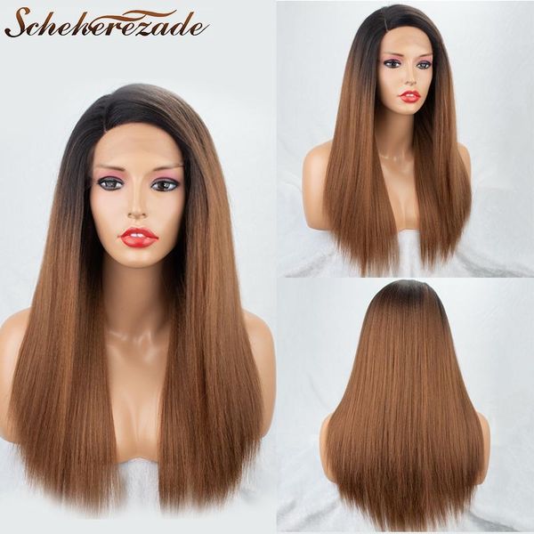 synthetic wigs scheherezade ombre brown blonde wig long straight for women lace front heat resistant fibet daily mixed color, Black
synthetic wigs scheherezade ombre brown blonde wig long straight for women lace front heat resistant fibet daily mixed color, Black