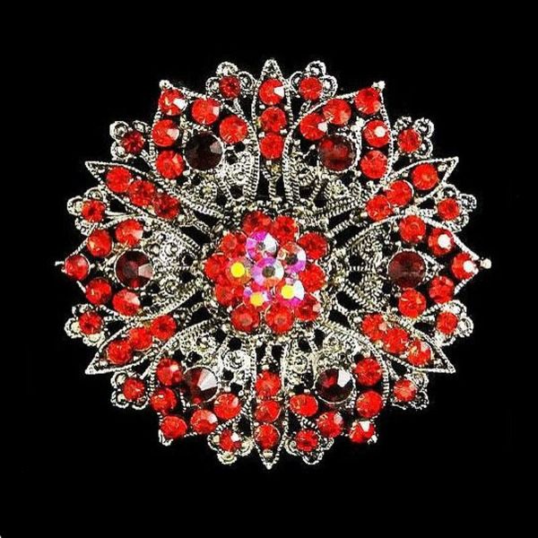 pins, brooches vintage rhodium silver plated red rhinestone crystal diamante flower brooch, Gray
pins, brooches vintage rhodium silver plated red rhinestone crystal diamante flower brooch, Gray