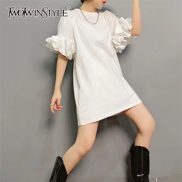casual white dress for women o neck puff short sleeve loose waist patchwork mini dresses female summer stylish 210520, Black;gray
casual white dress for women o neck puff short sleeve loose waist patchwork mini dresses female summer stylish 210520, Black;gray