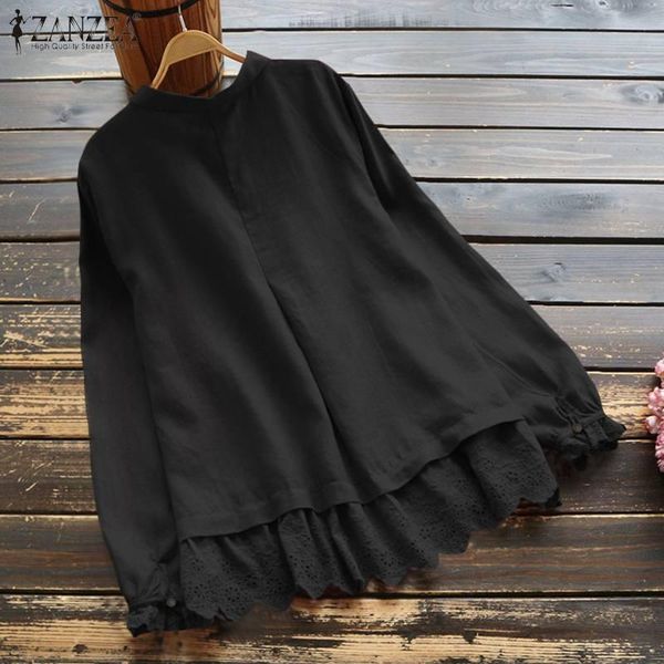 women's spring blouse vintage button lapel tunic casual long sleeve blusas femael lace stiching shirts plus size blouses, White
women's spring blouse vintage button lapel tunic casual long sleeve blusas femael lace stiching shirts plus size blouses, White