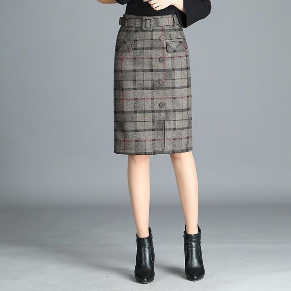 skirts m-4xl woolen plaid women 2021 autumn winter midi skirt knee length split warm thick pencil with belts, Black
skirts m-4xl woolen plaid women 2021 autumn winter midi skirt knee length split warm thick pencil with belts, Black