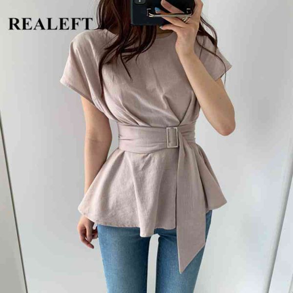 summer vintage women's blouse sashes o-neck ruffles short sleeve chic shirts korean style female 210428, White
summer vintage women's blouse sashes o-neck ruffles short sleeve chic shirts korean style female 210428, White