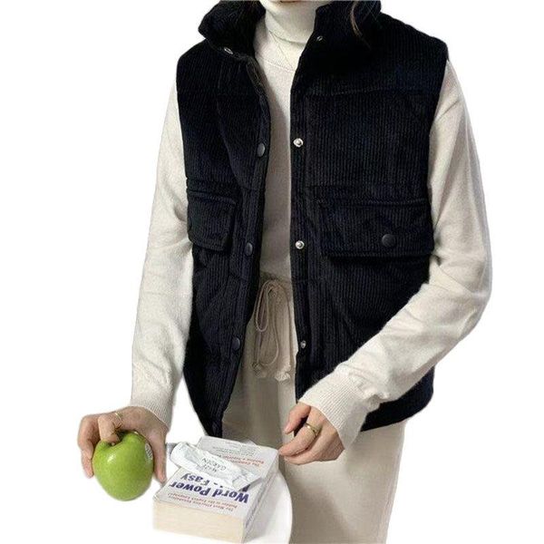 women's vests corduroy vest jacket women 2021 autumn winter product coat loose waistcoat single-breasted sleeveless outwear ladies top, Black;white
women's vests corduroy vest jacket women 2021 autumn winter product coat loose waistcoat single-breasted sleeveless outwear ladies top, Black;white