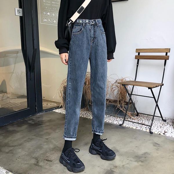 women's jeans woman pants straight autumn and winter high waist loose cropped pantalones vaqueros mujer, Blue
women's jeans woman pants straight autumn and winter high waist loose cropped pantalones vaqueros mujer, Blue