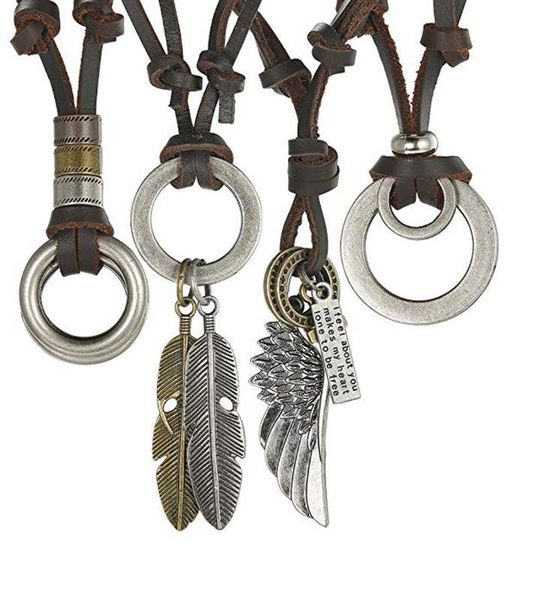 pendant necklaces 2021 4pcs handmade vintage brown genuine leather chain adjustable trend, Silver
pendant necklaces 2021 4pcs handmade vintage brown genuine leather chain adjustable trend, Silver