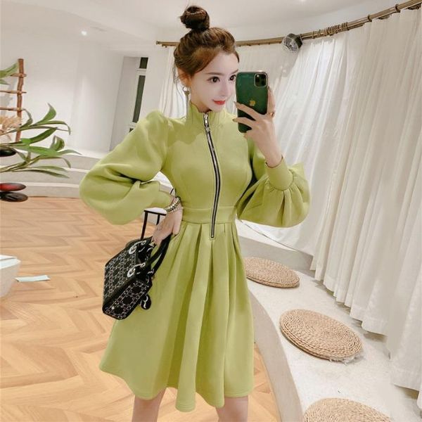 casual dresses 2021 dress spring french bellflower fashion bubble sleeve zipper waist long solid color woman, Black;gray
casual dresses 2021 dress spring french bellflower fashion bubble sleeve zipper waist long solid color woman, Black;gray