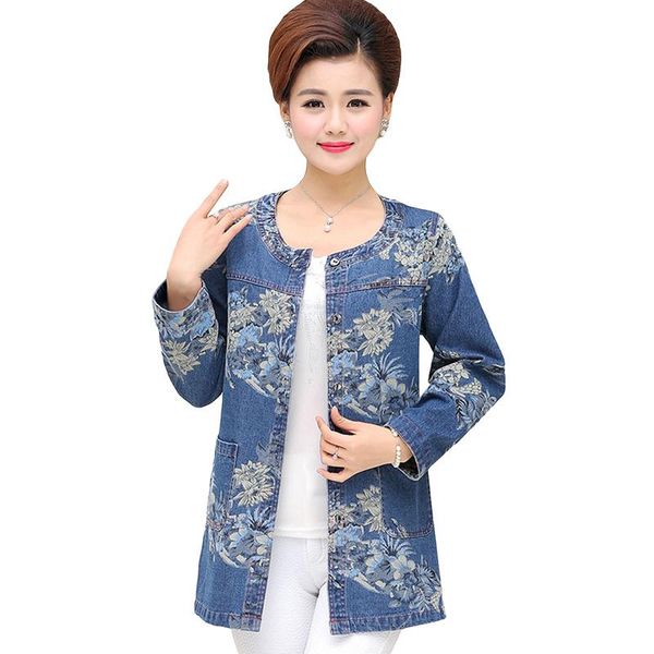 women's jackets plus size middle aged women clothing denim jacket cotton jeans coat casacos femininos ladies printing slim was thin coa, Black;brown
women's jackets plus size middle aged women clothing denim jacket cotton jeans coat casacos femininos ladies printing slim was thin coa, Black;brown