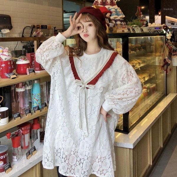 casual dresses women's korean fashion clothing college style ruffle dress cute bow splice lace lantern sleeve kawaii, Black;gray
casual dresses women's korean fashion clothing college style ruffle dress cute bow splice lace lantern sleeve kawaii, Black;gray