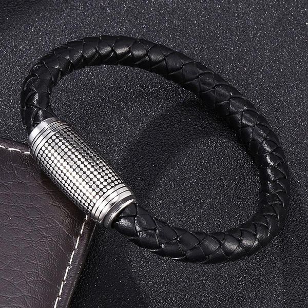 charm bracelets simple leather braided bracelet men jewelry stainless steel magnetic buckle black/brown woven male wrist band gifts, Golden;silver
charm bracelets simple leather braided bracelet men jewelry stainless steel magnetic buckle black/brown woven male wrist band gifts, Golden;silver