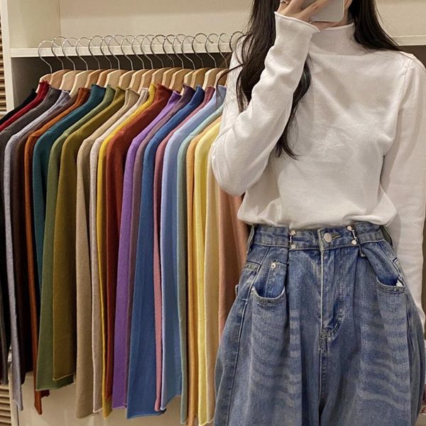 women's t-shirt half high collar bottomed shirt wear with spring and autumn thin sweater 2021 early shesam, White
women's t-shirt half high collar bottomed shirt wear with spring and autumn thin sweater 2021 early shesam, White