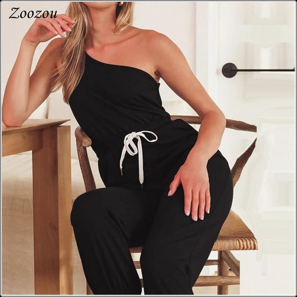 summer casual sleeveless women jumpsuits one shoulder backless solid color tie waist rompers custom women's &, Black;white
summer casual sleeveless women jumpsuits one shoulder backless solid color tie waist rompers custom women's &, Black;white