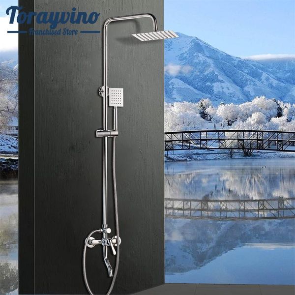 torayvino bathroom shower faucets set chrome mixer shower bathtub taps square rainfall wall tap 8 "shower head
torayvino bathroom shower faucets set chrome mixer shower bathtub taps square rainfall wall tap 8 "shower head