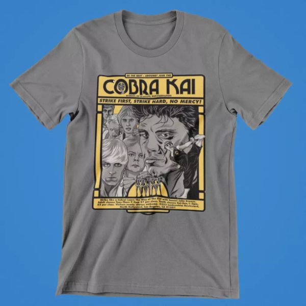 cobra kai karate kid t-shirt strike 1st no mercy gym 80s retro movie tee gift us, White;black
cobra kai karate kid t-shirt strike 1st no mercy gym 80s retro movie tee gift us, White;black