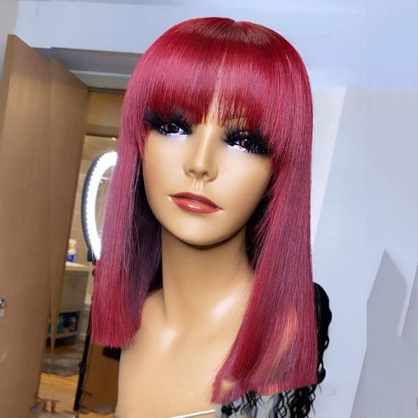 lace wigs red rosa color bob wig with bangs 150% hd transparent human hair women remy brazilian invisible pre plucked, Black;brown
lace wigs red rosa color bob wig with bangs 150% hd transparent human hair women remy brazilian invisible pre plucked, Black;brown
