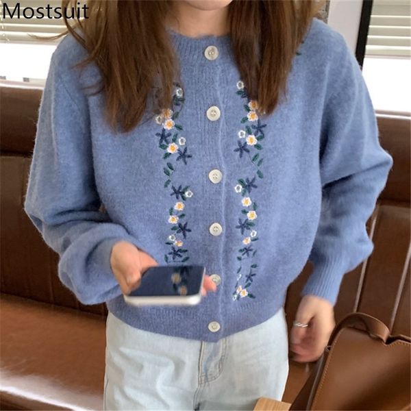vintage floral embroidered korean cardigan sweater women single breasted o-neck elegant fashion ladies jumper 210514, White;black
vintage floral embroidered korean cardigan sweater women single breasted o-neck elegant fashion ladies jumper 210514, White;black