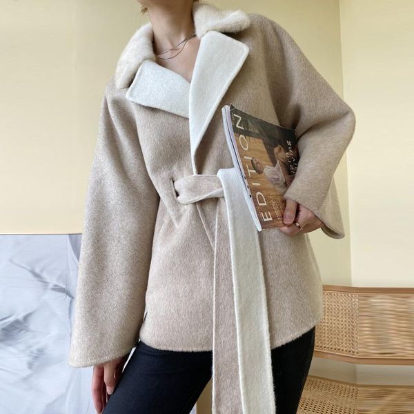 women's wool & blends 2021 ladies turn down collar belted lamb coats luxury warm coat casaco feminino 06, Black
women's wool & blends 2021 ladies turn down collar belted lamb coats luxury warm coat casaco feminino 06, Black
