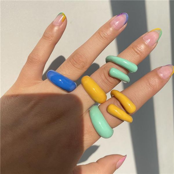 cluster rings 2021 summer colorful handmade oil drop ring pure color simple cross geometric open adjustable, Golden;silver
cluster rings 2021 summer colorful handmade oil drop ring pure color simple cross geometric open adjustable, Golden;silver
