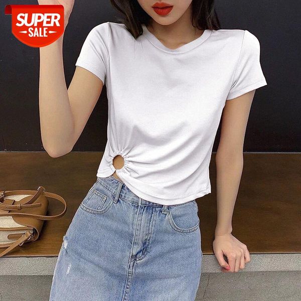 net celebrity short t-shirt women's short-sleeved new korean version of the careful design waist and navel on clothes tide #qt1q, White
net celebrity short t-shirt women's short-sleeved new korean version of the careful design waist and navel on clothes tide #qt1q, White
