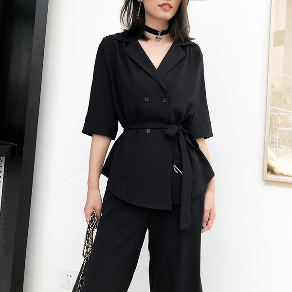 pant woman chffion pants suits lady in ol workwear double black blazer jacket, White
pant woman chffion pants suits lady in ol workwear double black blazer jacket, White