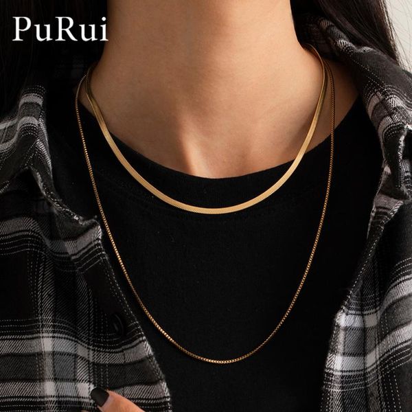 design minimalist snake chain necklace for women double layered flat herringbone chokers link girls jewelry gift, Golden;silver
design minimalist snake chain necklace for women double layered flat herringbone chokers link girls jewelry gift, Golden;silver