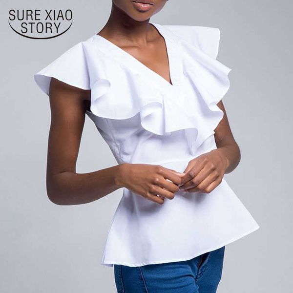summer style solid cotton v-neck sleeveless lace-up blouse simple slim fit women shirts white chemisier femme 10301 210528
summer style solid cotton v-neck sleeveless lace-up blouse simple slim fit women shirts white chemisier femme 10301 210528