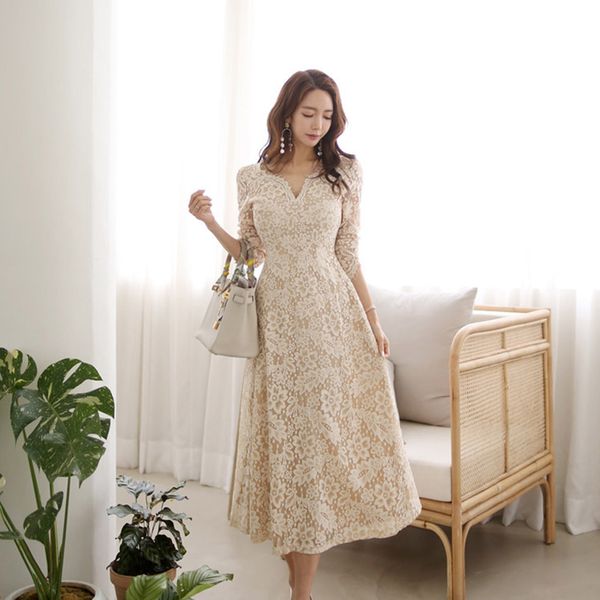 arriving sweet women v-neck comfortable fashion lace party elegant quality dress, Black;gray
arriving sweet women v-neck comfortable fashion lace party elegant quality dress, Black;gray